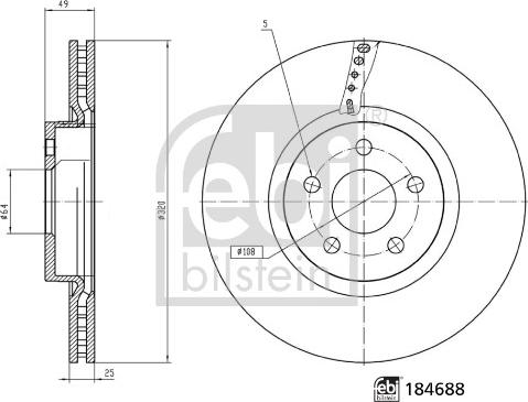 FEBI Bilstein 184688 — Tarcza hamulcowa