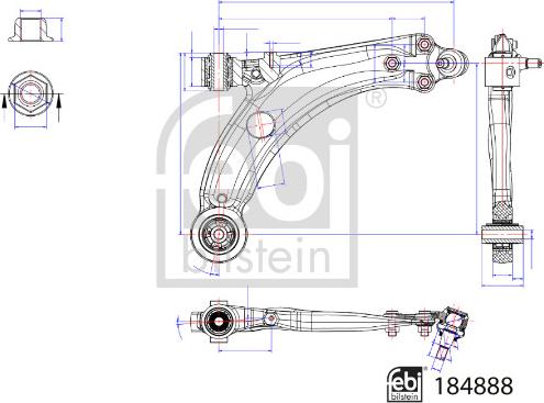 FEBI Bilstein 184888 — Wahacz, zawieszenie koła