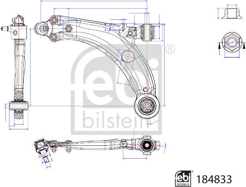 FEBI Bilstein 184883 — Wahacz, zawieszenie koła
