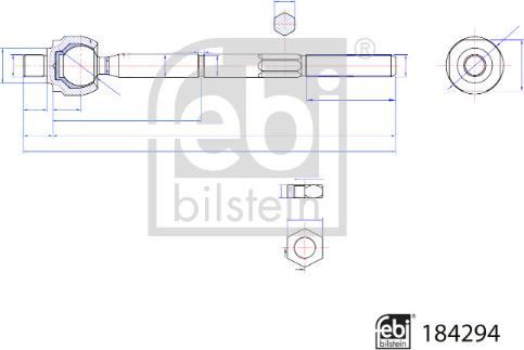 FEBI Bilstein 184294 — Połączenie osiowe, drążek kierowniczy poprzeczny
