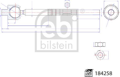 FEBI Bilstein 184258 — Połączenie osiowe, drążek kierowniczy poprzeczny