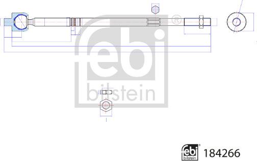 FEBI Bilstein 184266 — Połączenie osiowe, drążek kierowniczy poprzeczny