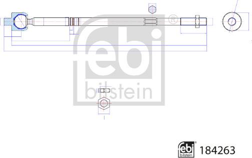 FEBI Bilstein 184263 — Połączenie osiowe, drążek kierowniczy poprzeczny