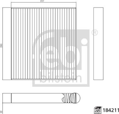 FEBI Bilstein 184211 - FILTR KABINY BMW 1.2.X1.X2. MINI 11.21- Z WĘGLEM AKTYWNYM