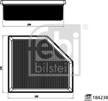 FEBI Bilstein 184238 — Filtr powietrza
