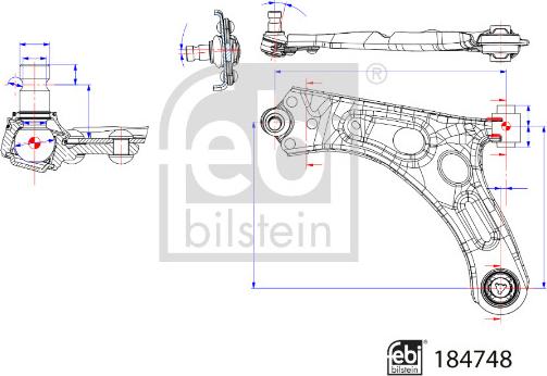 FEBI Bilstein 184748 — Wahacz, zawieszenie koła