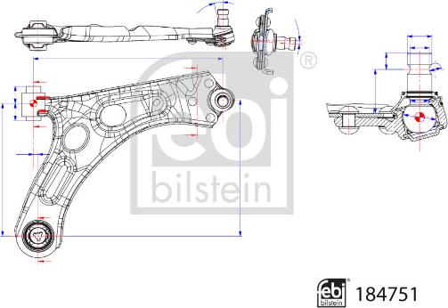 FEBI Bilstein 184751 — Wahacz, zawieszenie koła