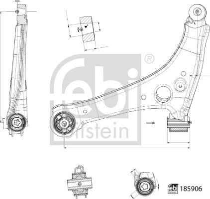 FEBI Bilstein 185906 — Wahacz, zawieszenie koła