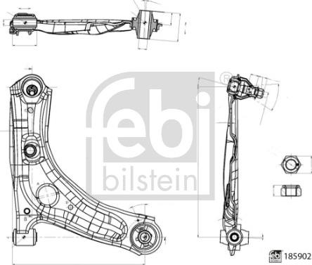 FEBI Bilstein 185902 — Wahacz, zawieszenie koła
