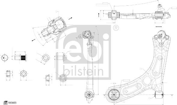 FEBI Bilstein 185603 — Wahacz, zawieszenie koła