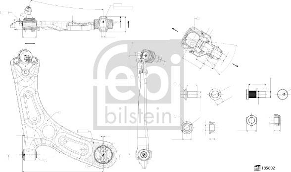 FEBI Bilstein 185602 — Wahacz, zawieszenie koła