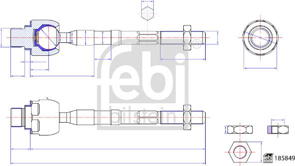 FEBI Bilstein 185894 - DRĄŻEK KIER. KIA PICANTO II 05-11- LE-PR