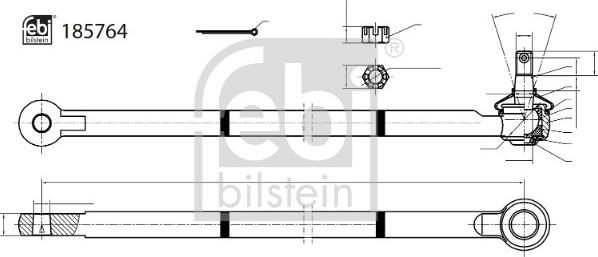 FEBI Bilstein 185764 - DRĄŻEK KIER. SUZUKI SAMURAI 88-04 PR