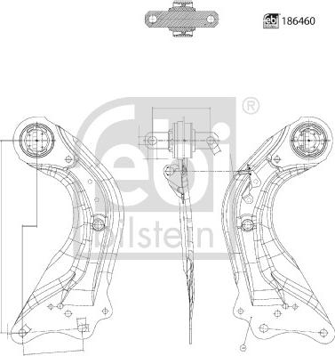 FEBI Bilstein 186460 — Wahacz, zawieszenie koła