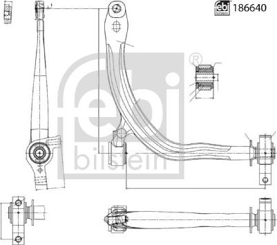 FEBI Bilstein 186640 — Wahacz, zawieszenie koła
