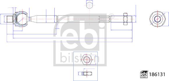 FEBI Bilstein 186131 — Połączenie osiowe, drążek kierowniczy poprzeczny