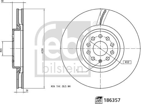 FEBI Bilstein 186357 — Tarcza hamulcowa