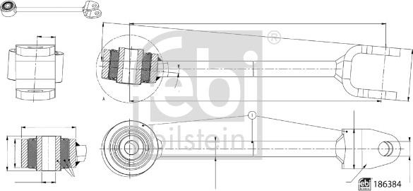 FEBI Bilstein 186384 — Drążek / wspornik, stabilizator