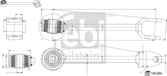 FEBI Bilstein 186386 — Drążek / wspornik, stabilizator