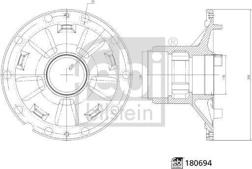 FEBI Bilstein 180694 — Piasta koła