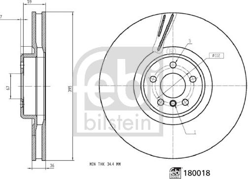 FEBI Bilstein 180018 — Tarcza hamulcowa