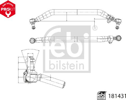 FEBI Bilstein 181431 — Drążek kierowniczy poprzeczny