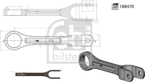 FEBI Bilstein 188470 - Łącznik stabilizatora łączący stabilizator z zawieszeniem