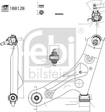 FEBI Bilstein 188128 — Wahacz, zawieszenie koła