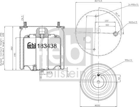 FEBI Bilstein 183438 — Mieszek, klimatyzacja
