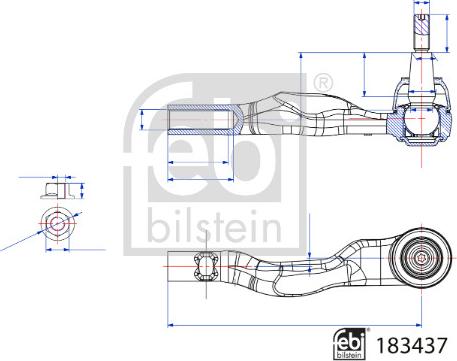 FEBI Bilstein 183437 — Końcówka drążka kierowniczego poprzecznego