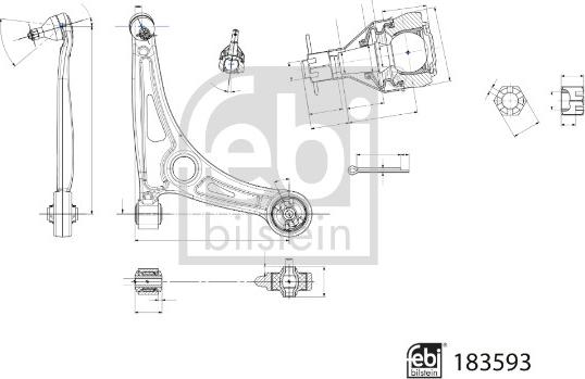FEBI Bilstein 183593 — Wahacz, zawieszenie koła