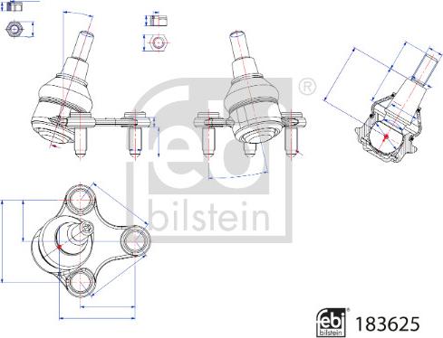 FEBI Bilstein 183625 — Przegub mocujący / prowadzący