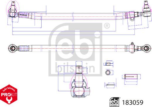 FEBI Bilstein 183059 — Drążek kierowniczy poprzeczny