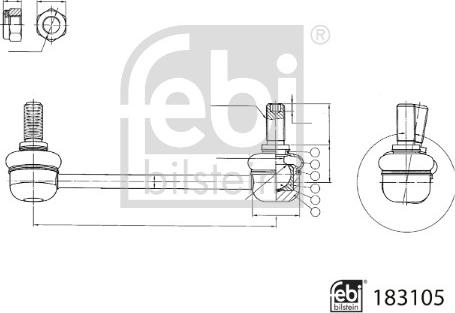 FEBI Bilstein 183105 — Drążek / wspornik, stabilizator