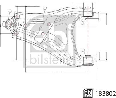 FEBI Bilstein 183802 — Wahacz, zawieszenie koła