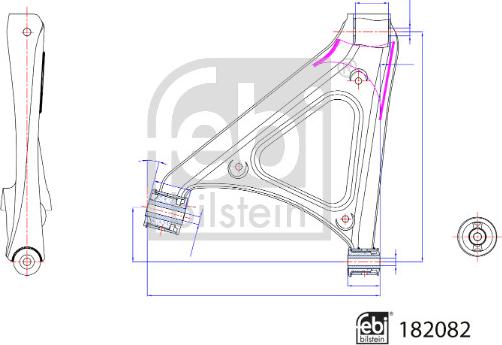 FEBI Bilstein 182082 - Wahacz zawieszenia koła tył