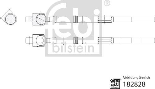 FEBI Bilstein 182828 - Drążek kierowniczy boczny bez końcówki