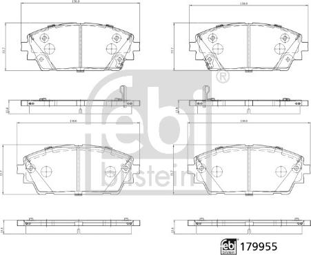 FEBI Bilstein 179955 — Zestaw klocków hamulcowych, hamulce tarczowe