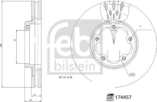 FEBI Bilstein 174457 - Tarcza hamulcowa
