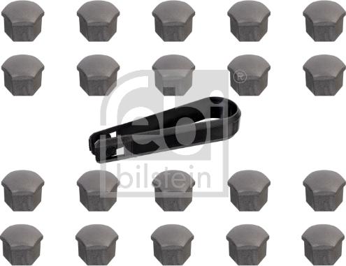 FEBI Bilstein 175497 - NASADKA. ZAŚLEPKA ŚRUBY KOŁA 17MM OPAKOWANIE 20 SZT. SZARA