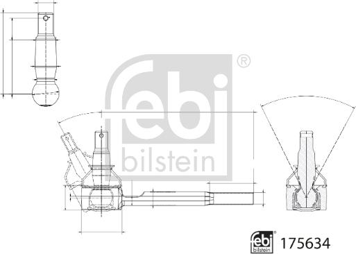 FEBI Bilstein 175634 — Końcówka drążka kierowniczego poprzecznego