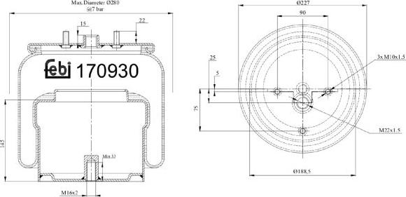 FEBI Bilstein 170930 — Mieszek, klimatyzacja