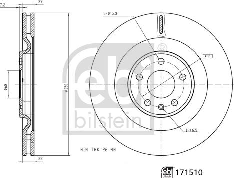FEBI Bilstein 171510 - Tarcza hamulcowa
