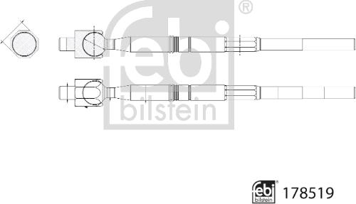 FEBI Bilstein 178519 - Połączenie osiowe, drążek kierowniczy poprzeczny