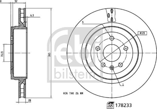 FEBI Bilstein 178233 — Tarcza hamulcowa