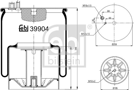 FEBI Bilstein 39904 — Mieszek, klimatyzacja