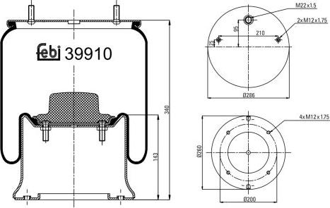 FEBI Bilstein 39910 — Mieszek, klimatyzacja