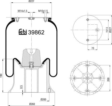FEBI Bilstein 39862 — Mieszek, klimatyzacja