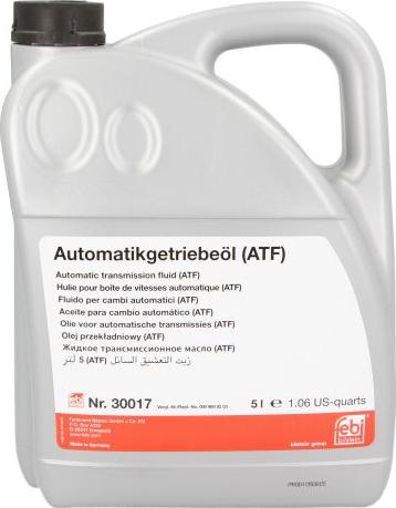 FEBI Bilstein 30017 — Olej do automatycznej skrzyni biegów