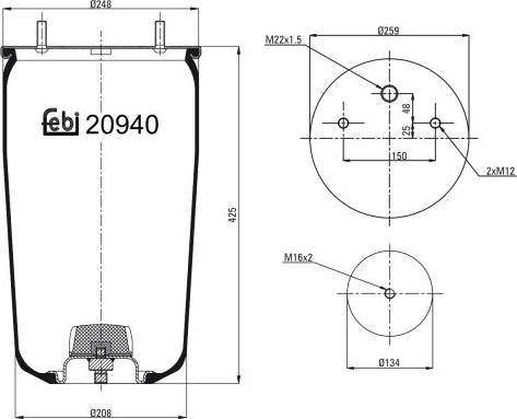 FEBI Bilstein 20940 — Mieszek, klimatyzacja